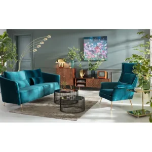 Outlet KARE Design Sofa Vegas Forever 3-Seater Bluegreen