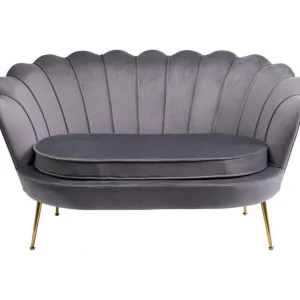 Fashion KARE Design Sofa Water Lily 2-Seater Gold Grey