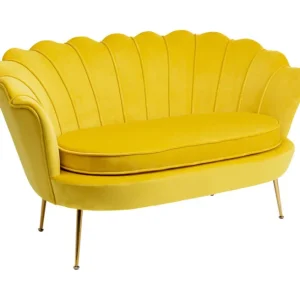 Best KARE Design Sofa Water Lily 2-Seater Gold Yellow
