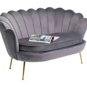 Fashion KARE Design Sofa Water Lily 2-Seater Gold Grey
