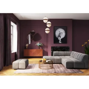 Clearance KARE Design Stool Belami Velvet Grey