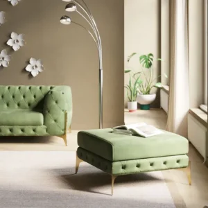 Fashion KARE Design Stool Bellissima Velvet Green 80cm