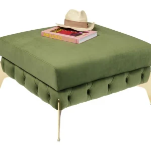 Fashion KARE Design Stool Bellissima Velvet Green 80cm