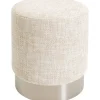 New KARE Design Stool Berry High Silver Beige Ø39cm