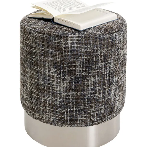 stool_berry_high_silver_d_1.webp Discount KARE Design Stool Berry High Silver Dark Grey Ø39cm