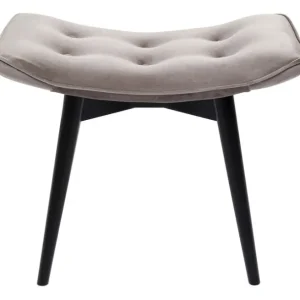 Online KARE Design Stool Black Vicky Velvet Grey 46x59cm