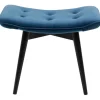 Online KARE Design Stool Black Vicky Velvet Bluegreen 59x37cm