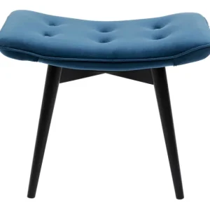 Online KARE Design Stool Black Vicky Velvet Bluegreen 59x37cm