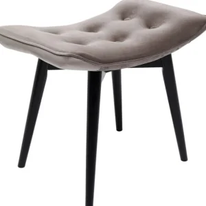 Online KARE Design Stool Black Vicky Velvet Grey 46x59cm