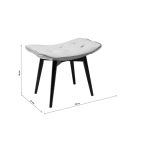Online KARE Design Stool Black Vicky Velvet Grey 46x59cm