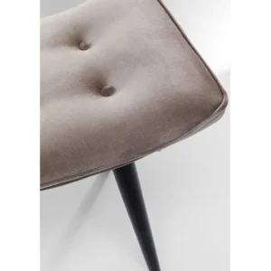 Online KARE Design Stool Black Vicky Velvet Grey 46x59cm