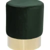 Sale KARE Design Stool Cherry Dark Green Brass Ø35cm