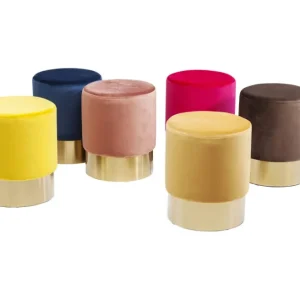 Best KARE Design Stool Cherry Mauve Brass Ø35cm