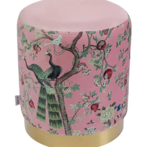 Outlet KARE Design Stool Cherry Peacock Brass Ø32cm