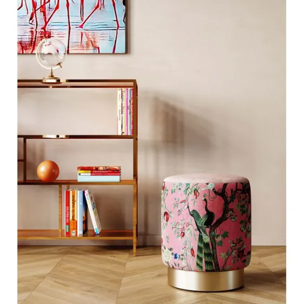 stool_cherry_peacock_bras_1.webp Outlet KARE Design Stool Cherry Peacock Brass Ø32cm