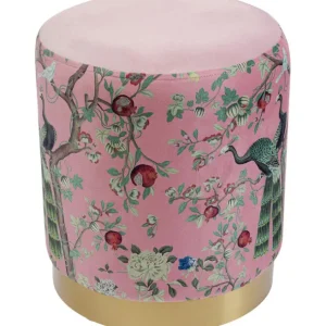 Outlet KARE Design Stool Cherry Peacock Brass Ø32cm
