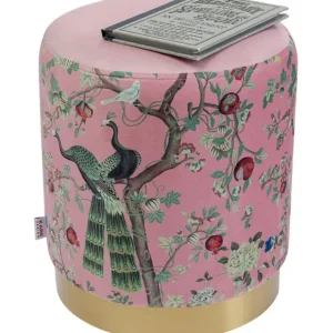 Outlet KARE Design Stool Cherry Peacock Brass Ø32cm