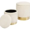 Fashion KARE Design Stool Cherry Storage Cord Creme (2/Set)
