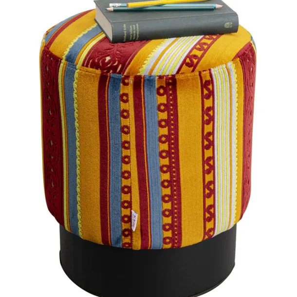 stool_cherry_very_british_1.webp Fashion KARE Design Stool Cherry Very British Black Ø36cm