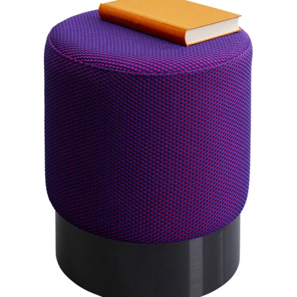 stool_jody_purple_mesh_bl_1.webp Sale KARE Design Stool Jody Purple Mesh Black Ø35cm