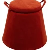Clearance KARE Design Stool Thimble Red Ø51cm