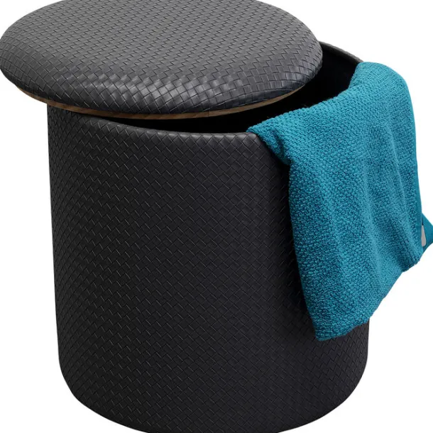 stool_venezia_storage_ant_2.webp Best KARE Design Stool Venezia Storage Anthracite Ø40cm