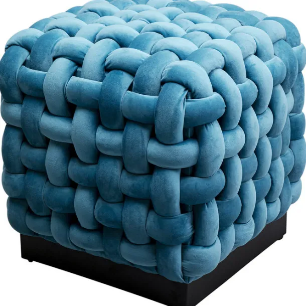 stool_weave_square_blue_x_1.webp Sale KARE Design Stool Weave Square Blue 47x47cm