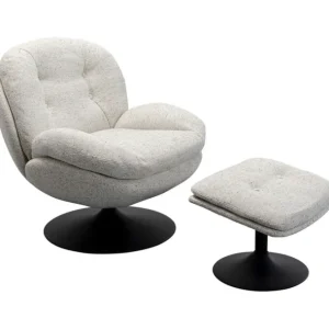 New KARE Design Swivel Armchair + Stool Standford