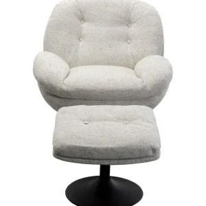 New KARE Design Swivel Armchair + Stool Standford