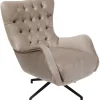 Hot KARE Design Swivel Armchair Bellissima Velvet Taupe
