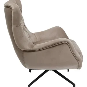 Hot KARE Design Swivel Armchair Bellissima Velvet Taupe