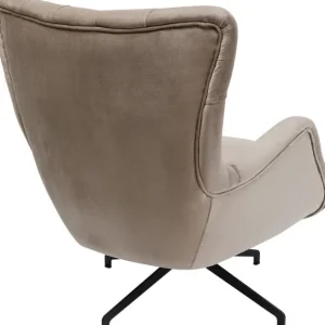 Hot KARE Design Swivel Armchair Bellissima Velvet Taupe
