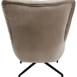 Hot KARE Design Swivel Armchair Bellissima Velvet Taupe