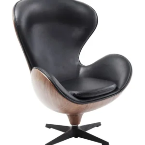 Clearance KARE Design Swivel Armchair Lounge Black Walnut