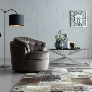 Outlet KARE Design Swivel Armchair Music Hall Grey