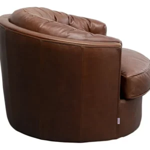 Outlet KARE Design Swivel Armchair Music Hall Leather Brown