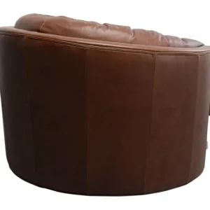 Outlet KARE Design Swivel Armchair Music Hall Leather Brown