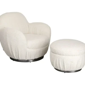 Best KARE Design Swivel Armchair Nube Boucle