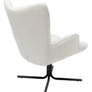 Fashion KARE Design Swivel Armchair Oscar Boucle Cream