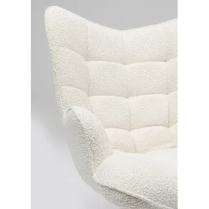 Fashion KARE Design Swivel Armchair Oscar Boucle Cream