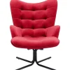 Clearance KARE Design Swivel Armchair Oscar Velvet Red