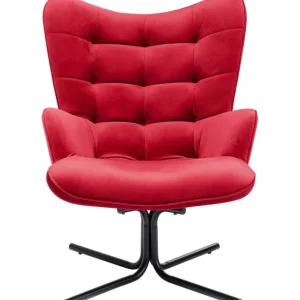Clearance KARE Design Swivel Armchair Oscar Velvet Red