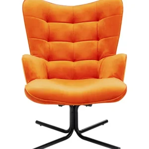 Clearance KARE Design Swivel Armchair Oscar Velvet Orange
