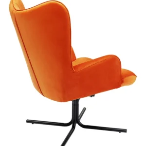 Clearance KARE Design Swivel Armchair Oscar Velvet Orange