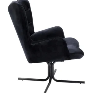 Fashion KARE Design Swivel Armchair Oscar Velvet Black
