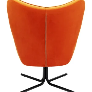 Clearance KARE Design Swivel Armchair Oscar Velvet Orange