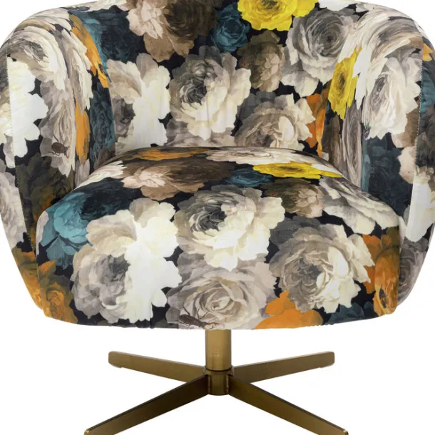 swivel_armchair_peony_flo_0.webp Hot KARE Design Swivel Armchair Peony Flower Yellow