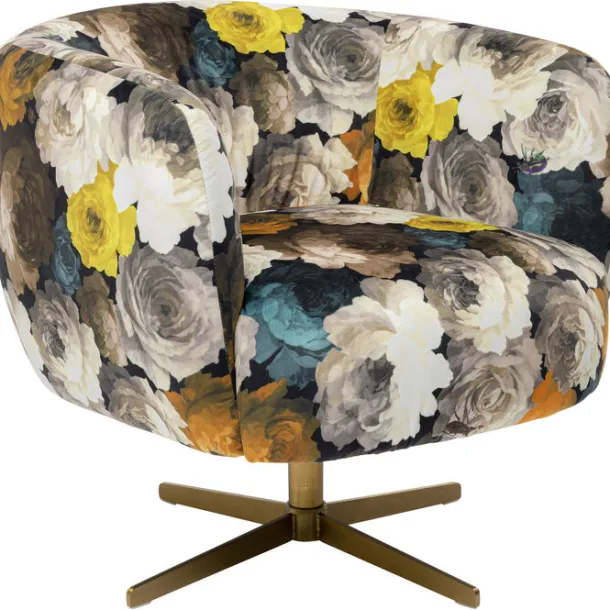 swivel_armchair_peony_flo_5.webp Hot KARE Design Swivel Armchair Peony Flower Yellow