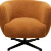 Outlet KARE Design Swivel Armchair Peony Fuzzy Caramello