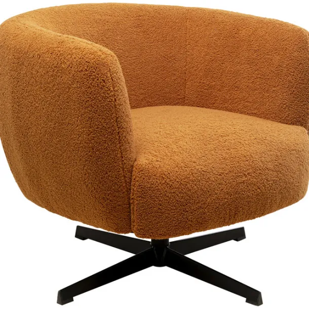 swivel_armchair_peony_fuz_2.webp Outlet KARE Design Swivel Armchair Peony Fuzzy Caramello